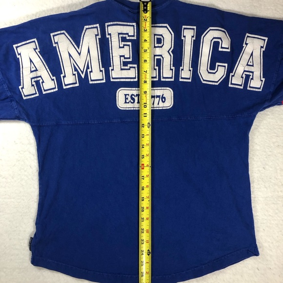Spirit Jersey America Est 1776 Shirt Adult Small Red White Blue Long Sleeve - Picture 7 of 8